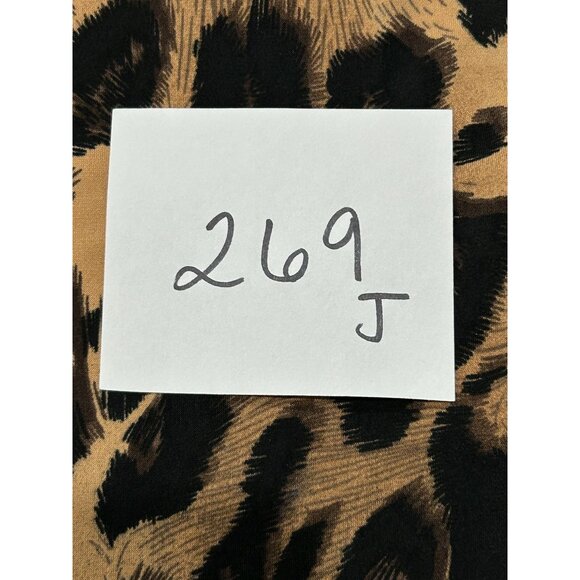 Hot n Hollywood Leopard Print Midi Skirt Elastic Waist Size Medium - Picture 8 of 9